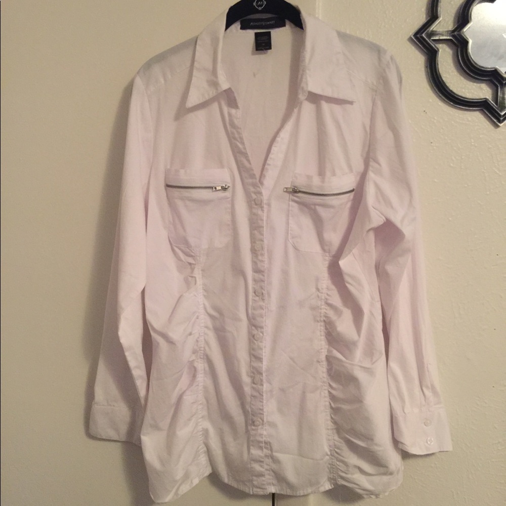 Ashley Stewart White Blouse size 14